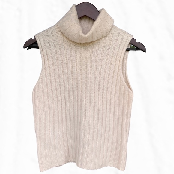 Lafayette 148 New York Sweaters - Lafayette 148 Cashmere Sleeveless Turtleneck Top